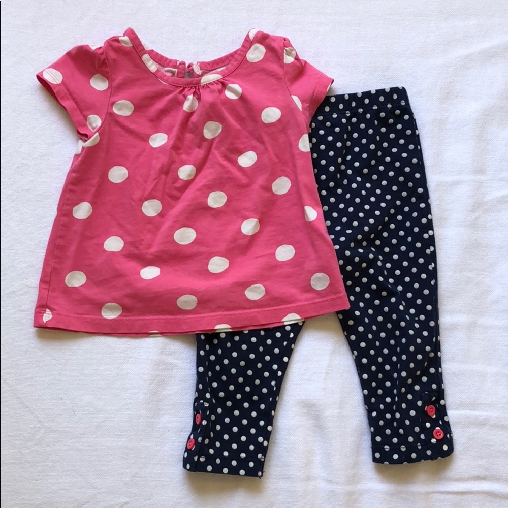 Gap polka dot outfit shirt and leggings
